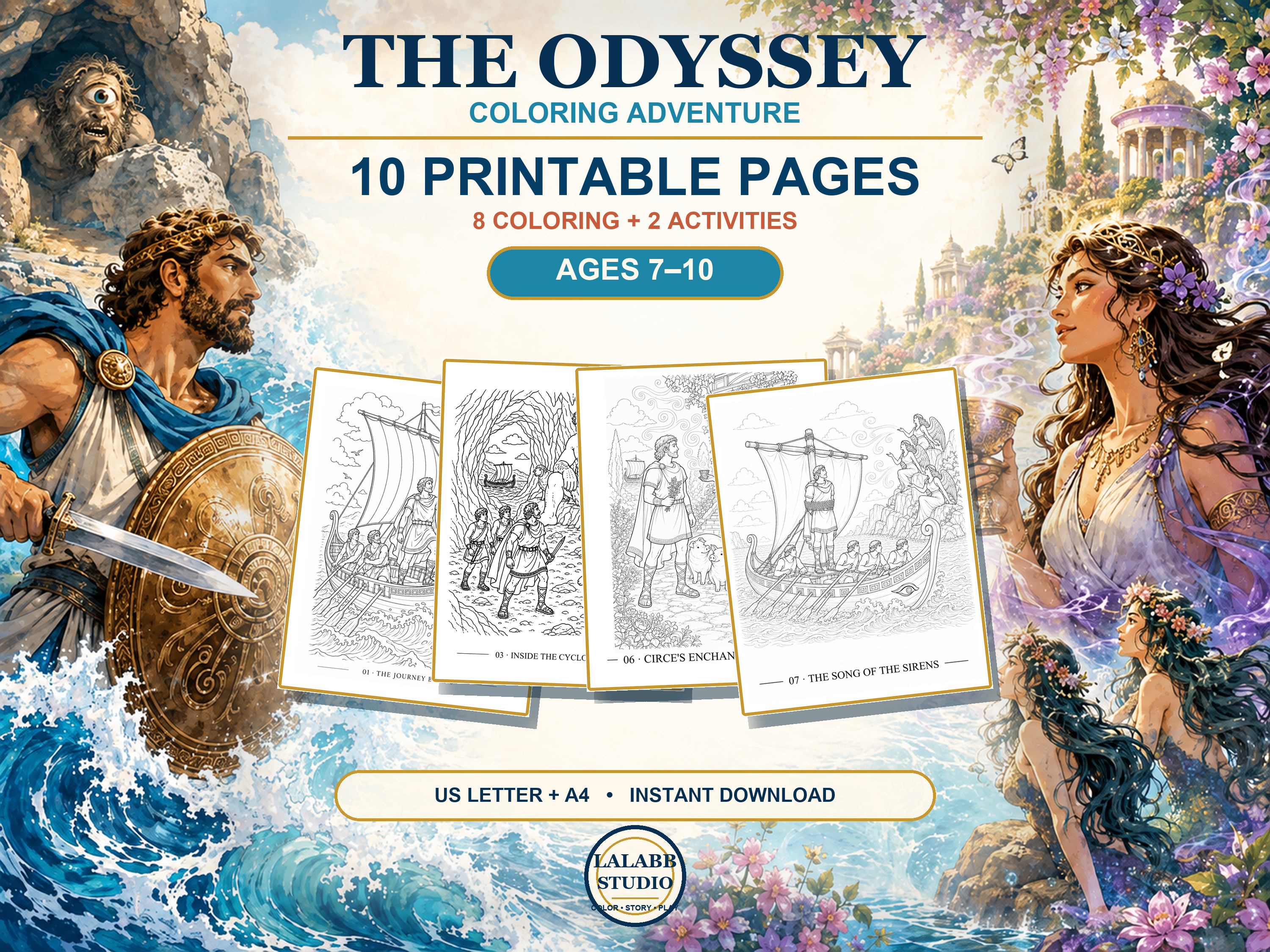 Cyclops and Odysseus fantasy illustration from the existing Vol. 1 promotional artwork
