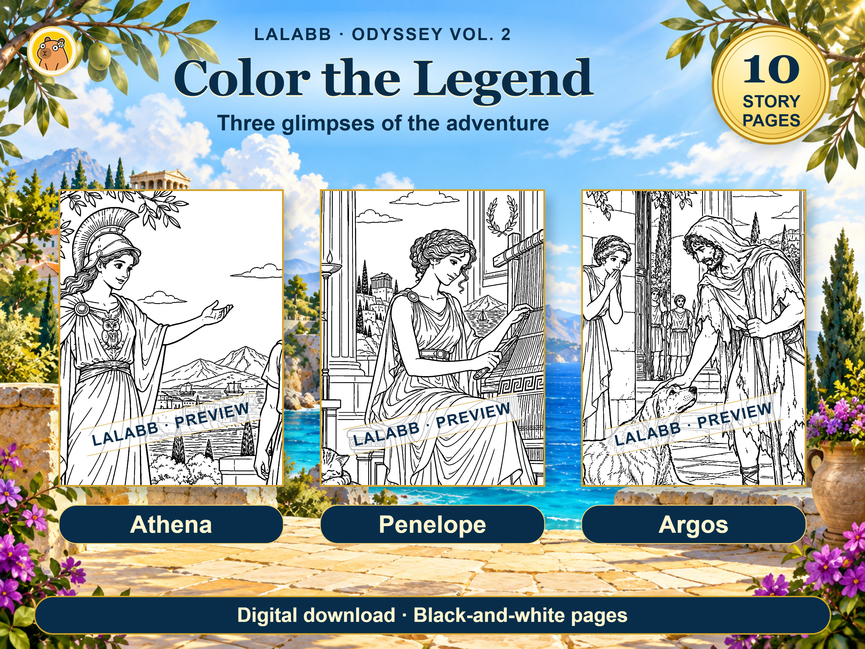 Protected previews of the actual black-and-white coloring pages.