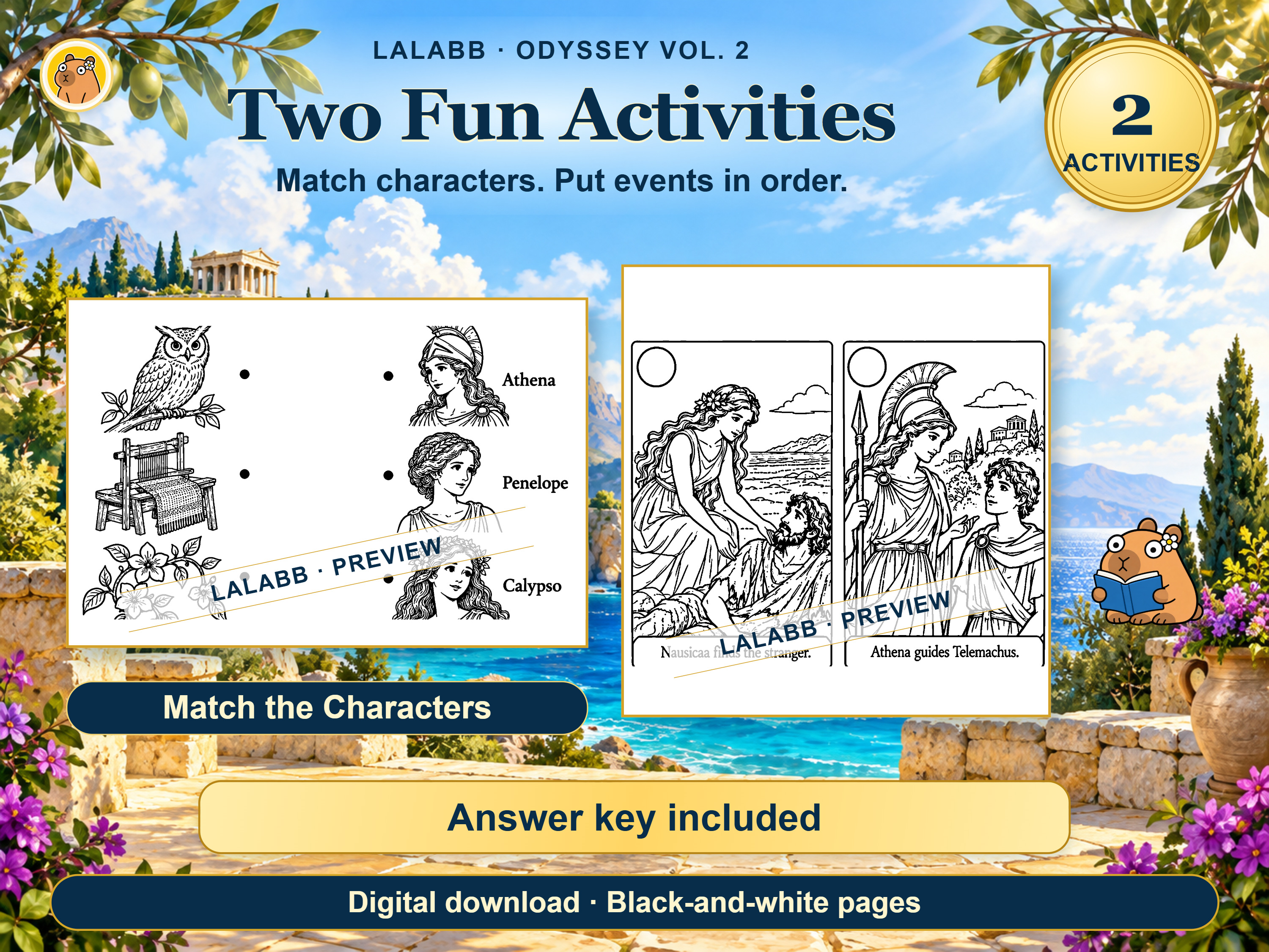 Approved previews of the two printable activities.